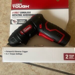 Hyper Tough Black and Red Cordless Screwdriver